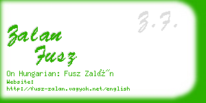 zalan fusz business card